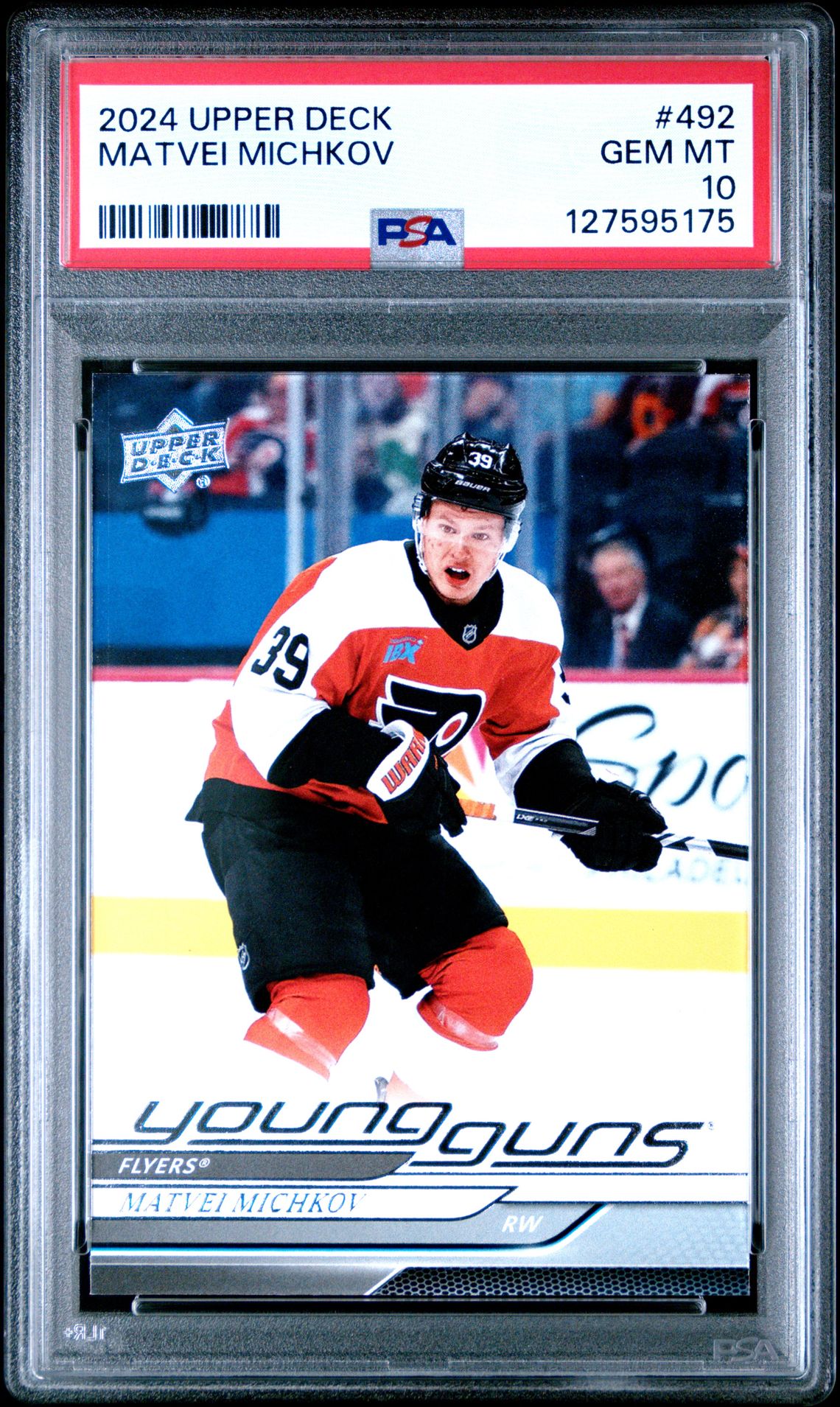 2024 Upper Deck Matvei Michkov #492 Gem Mt 10 front