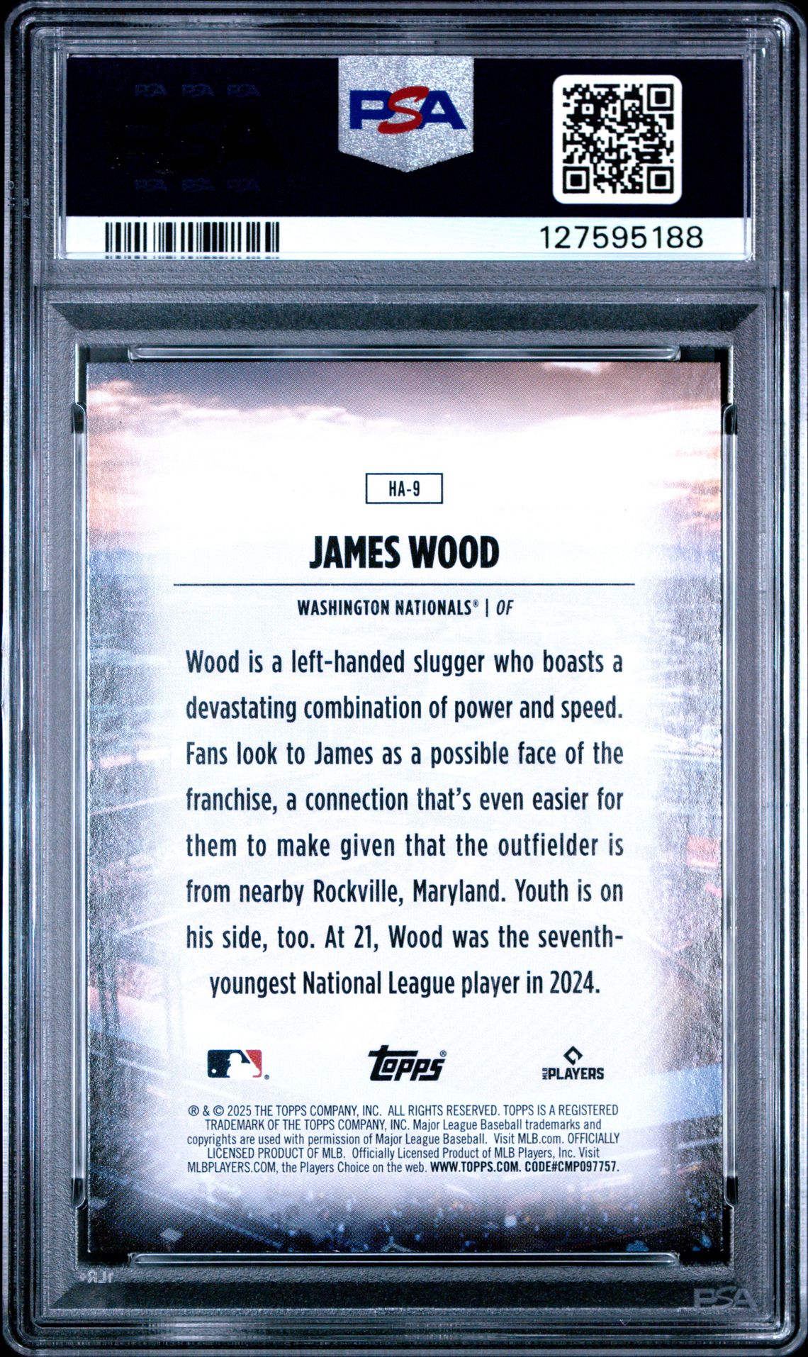 2025 Topps Home Field Advantage James Wood #Ha9 Nm-Mt 8 back