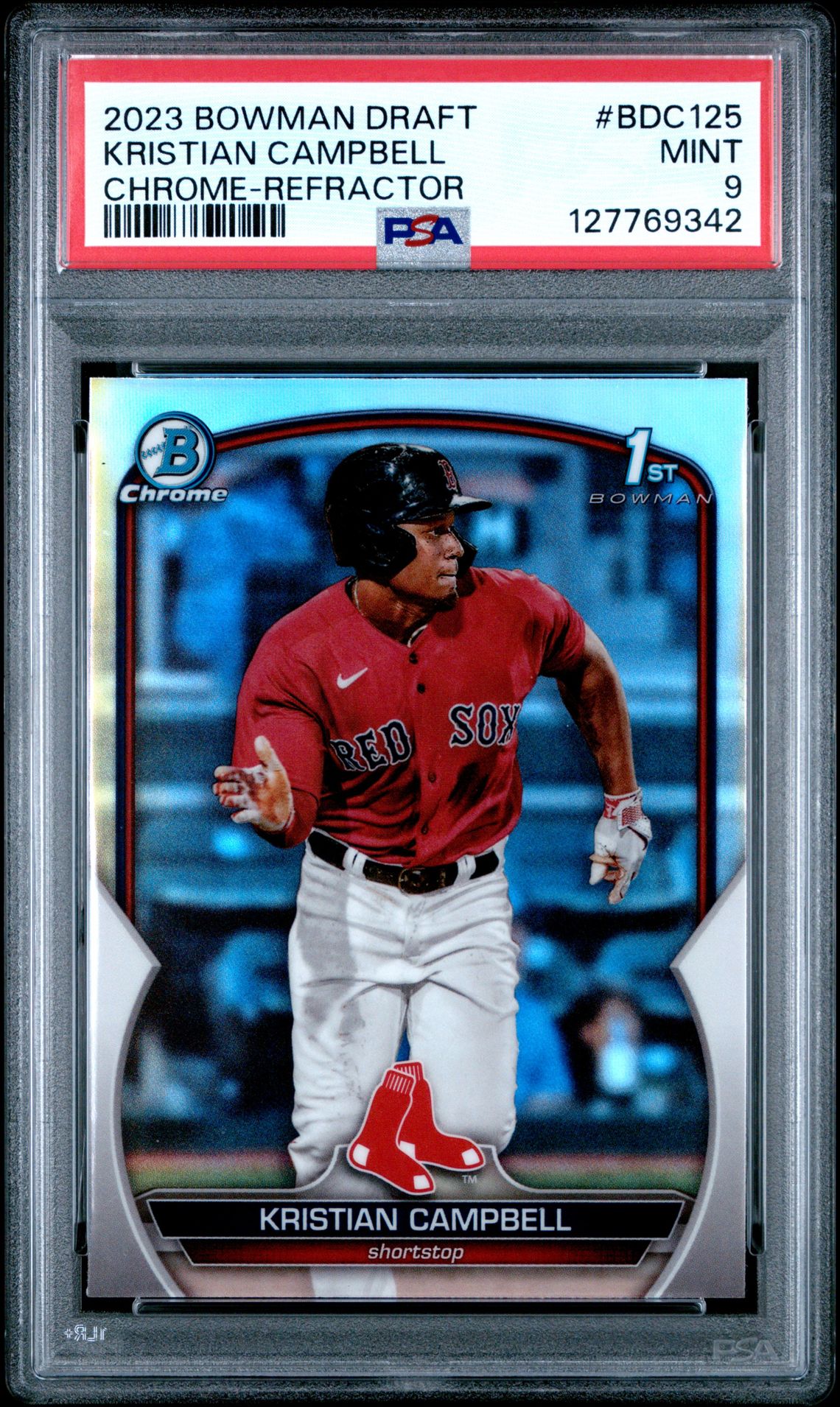 2023 Bowman Draft Kristian Campbell #Bdc125 (Chrome-Refractor) Mint 9 front