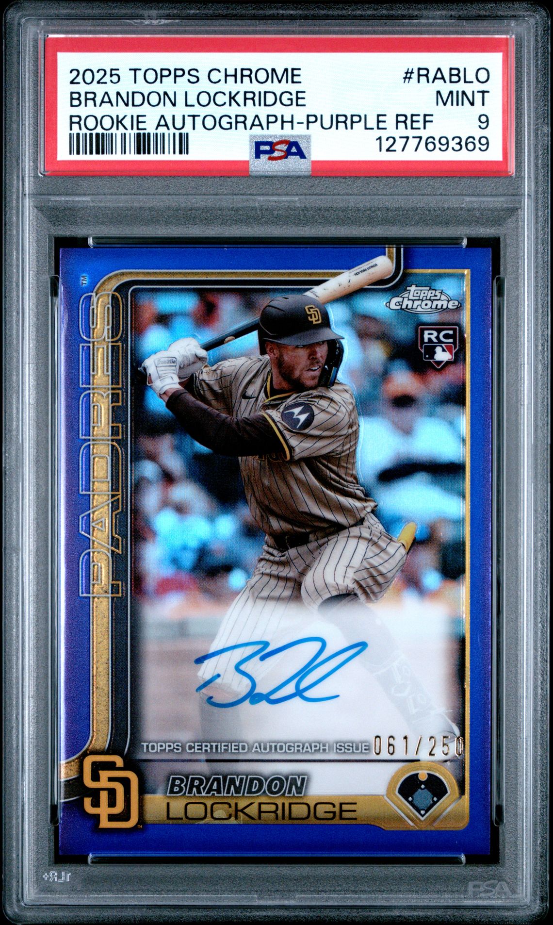 2025 Topps Chrome Rookie Autographs Brandon Lockridge #Rablo (Rookie Autograph-Purple Ref) Mint 9 front