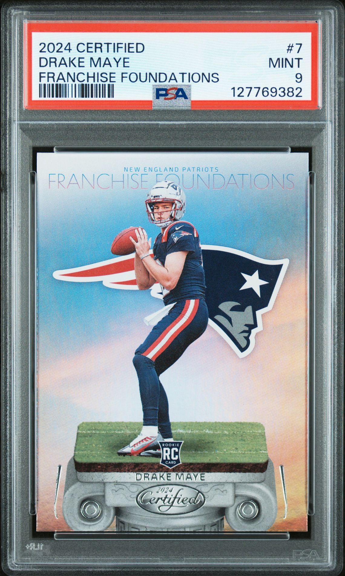 2024 Panini Certified Franchise Foundations Drake Maye #7 Mint 9 front