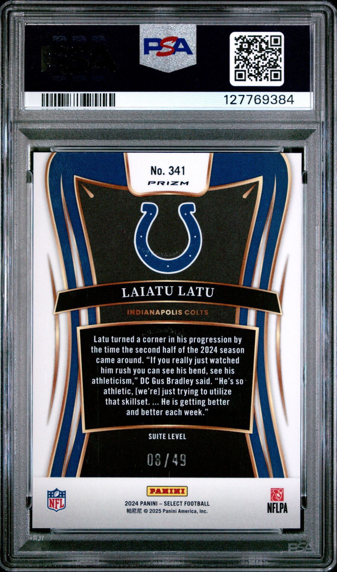2024 Panini Select Laiatu Latu #341 (Red Disco) Mint 9 back