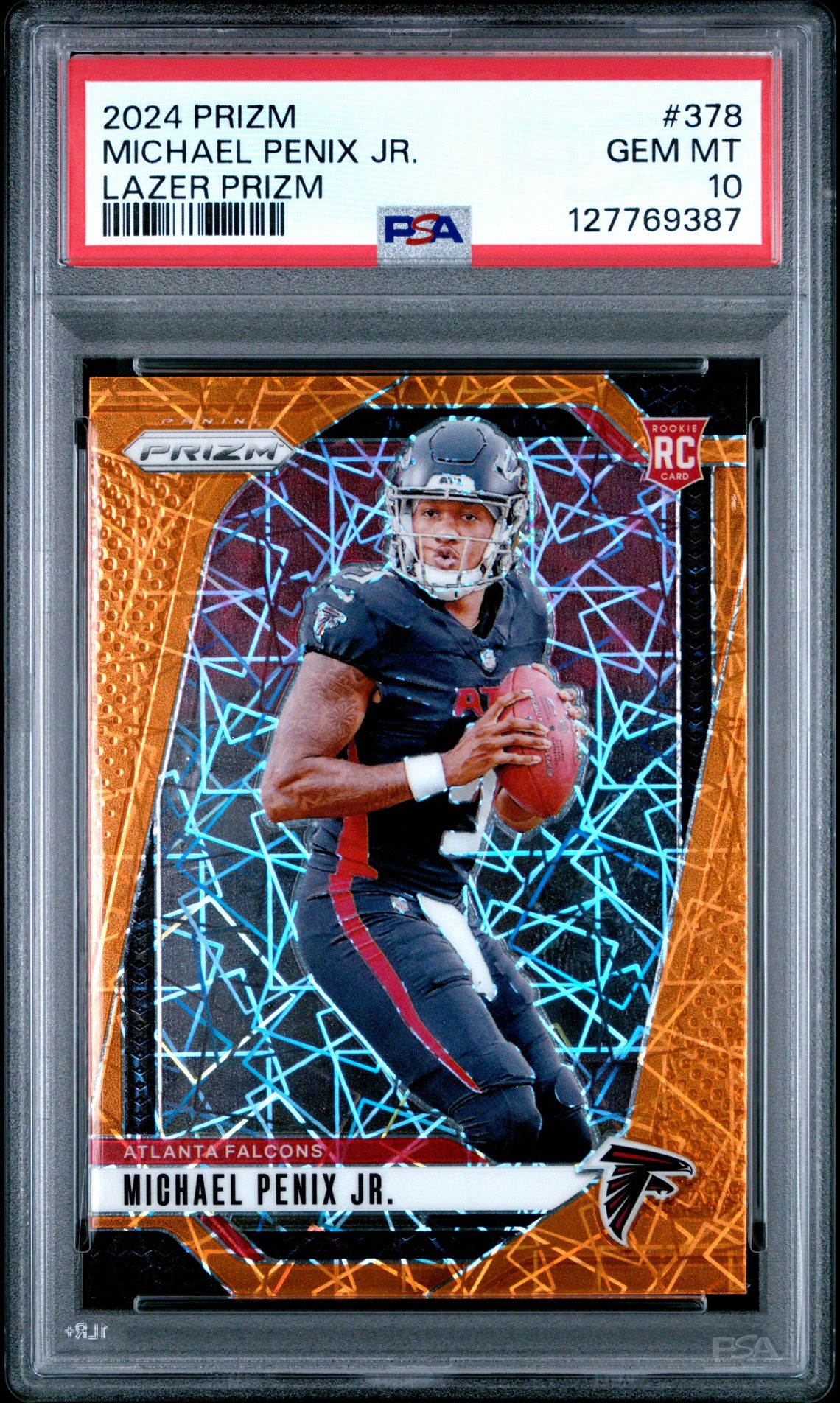 2024 Panini Prizm Michael Penix Jr. #378 (Lazer Prizm) Gem Mt 10 front