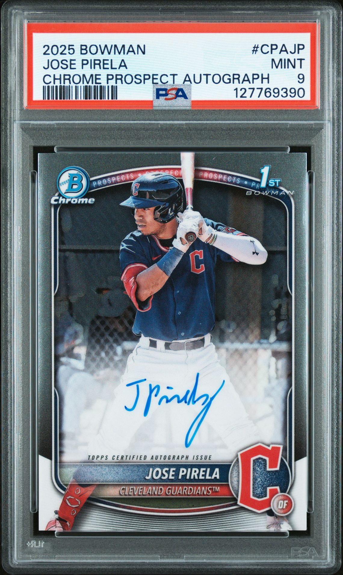 2025 Bowman Chrome Prospect Autographs Jose Pirela #Cpajp Mint 9 front
