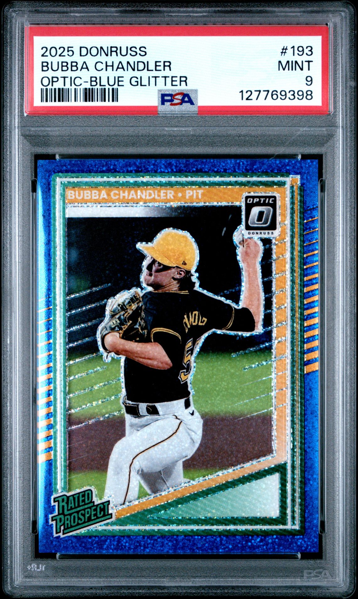 2025 Panini Donruss Bubba Chandler #193 (Optic-Blue Glitter) Mint 9 front