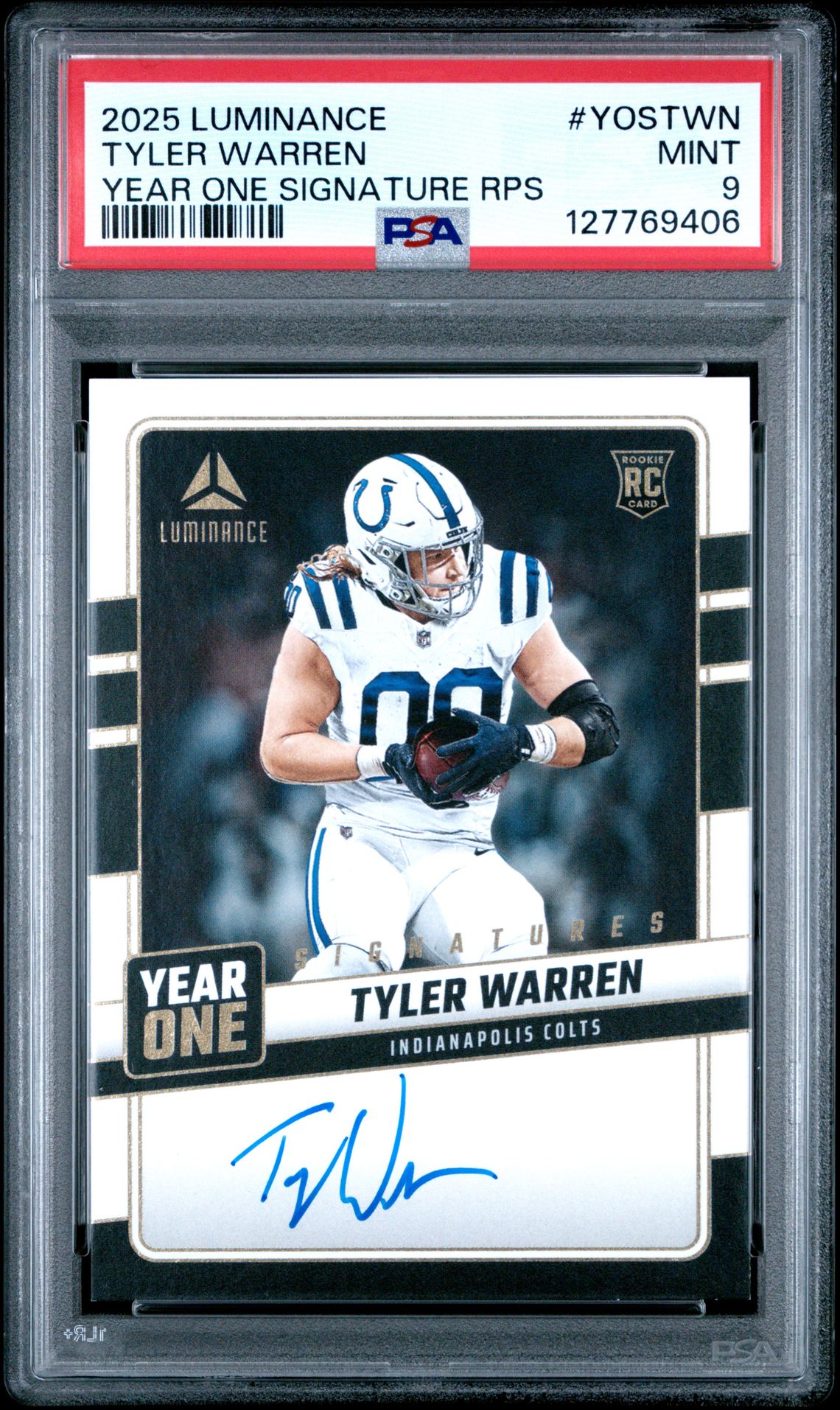 2025 Panini Luminance Year One Signatures Rps Tyler Warren #Yostwn Mint 9 front