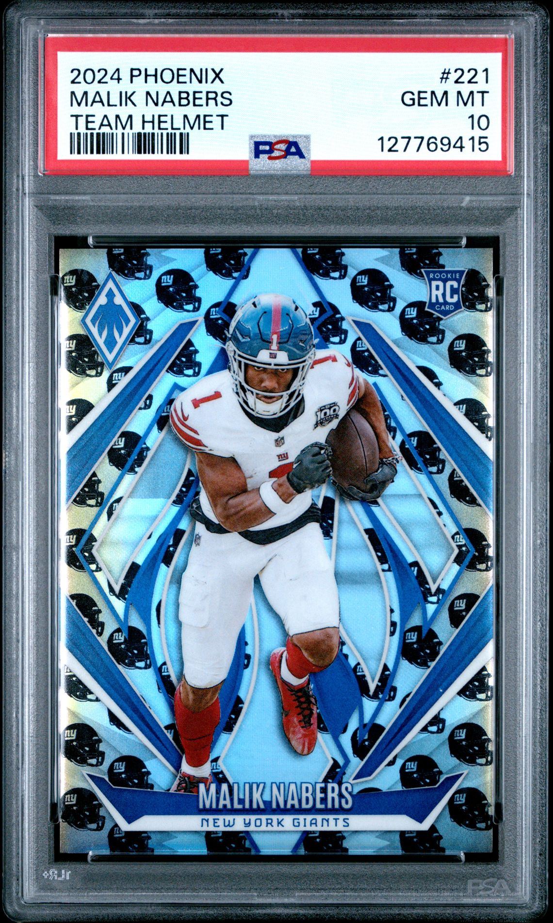 2024 Panini Phoenix Malik Nabers #221 (Team Helmet) Gem Mt 10 front