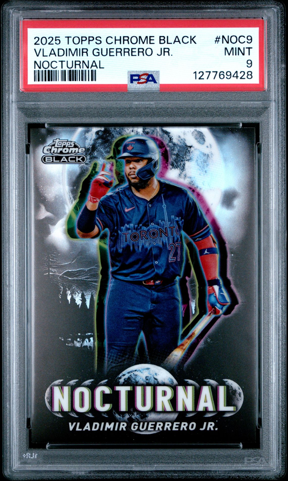 2025 Topps Chrome Black Nocturnal Vladimir Guerrero Jr. #Noc9 Mint 9 front