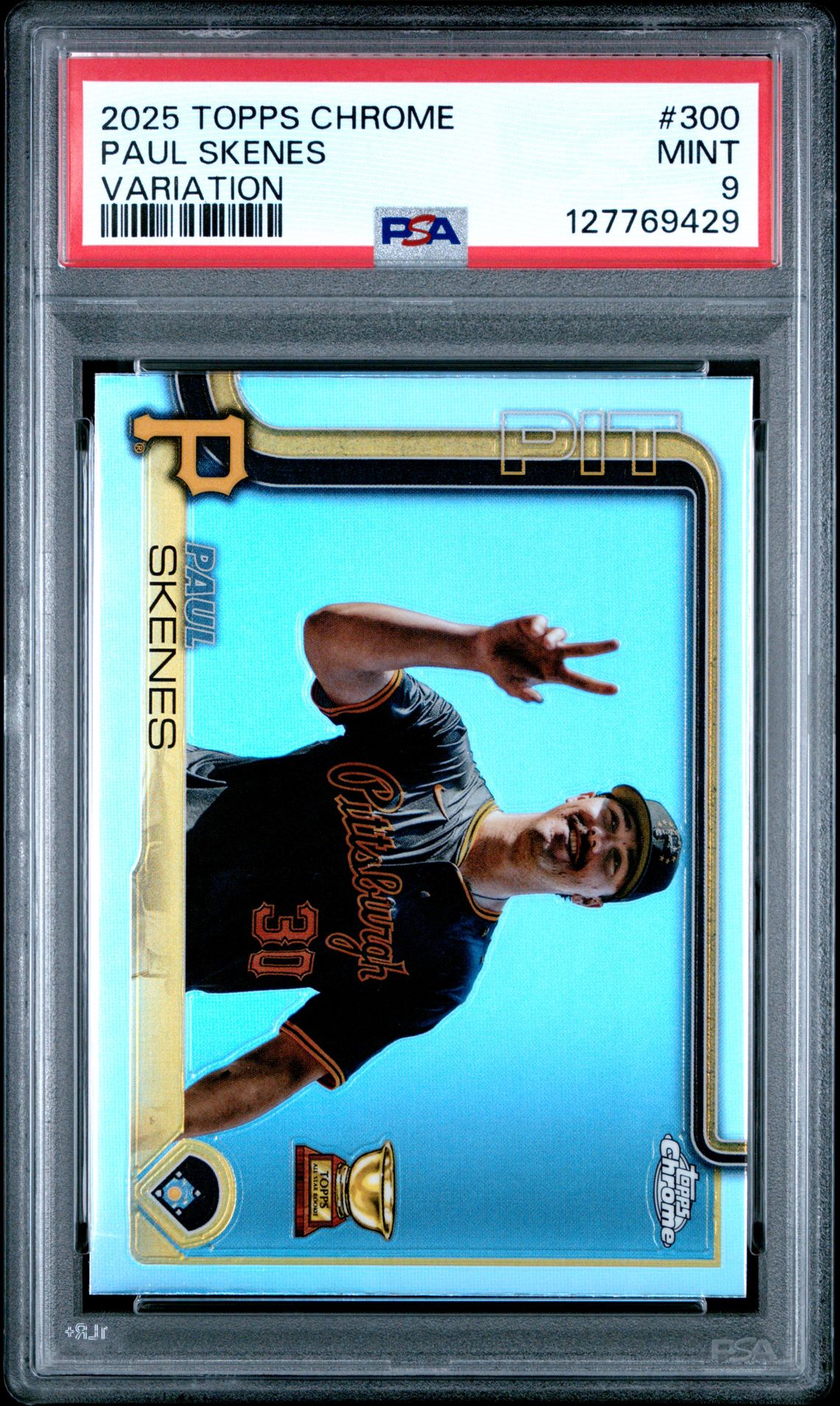 2025 Topps Chrome Paul Skenes #300 (Variation) Mint 9 front