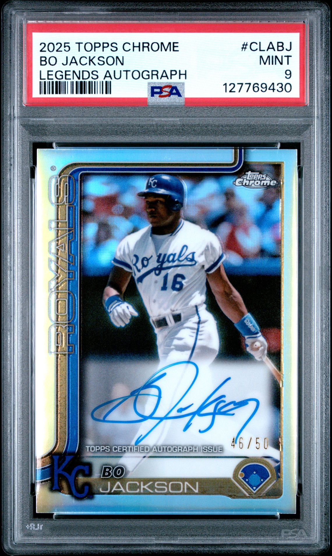 2025 Topps Chrome Legend Autographs Bo Jackson #Clabj Mint 9 front