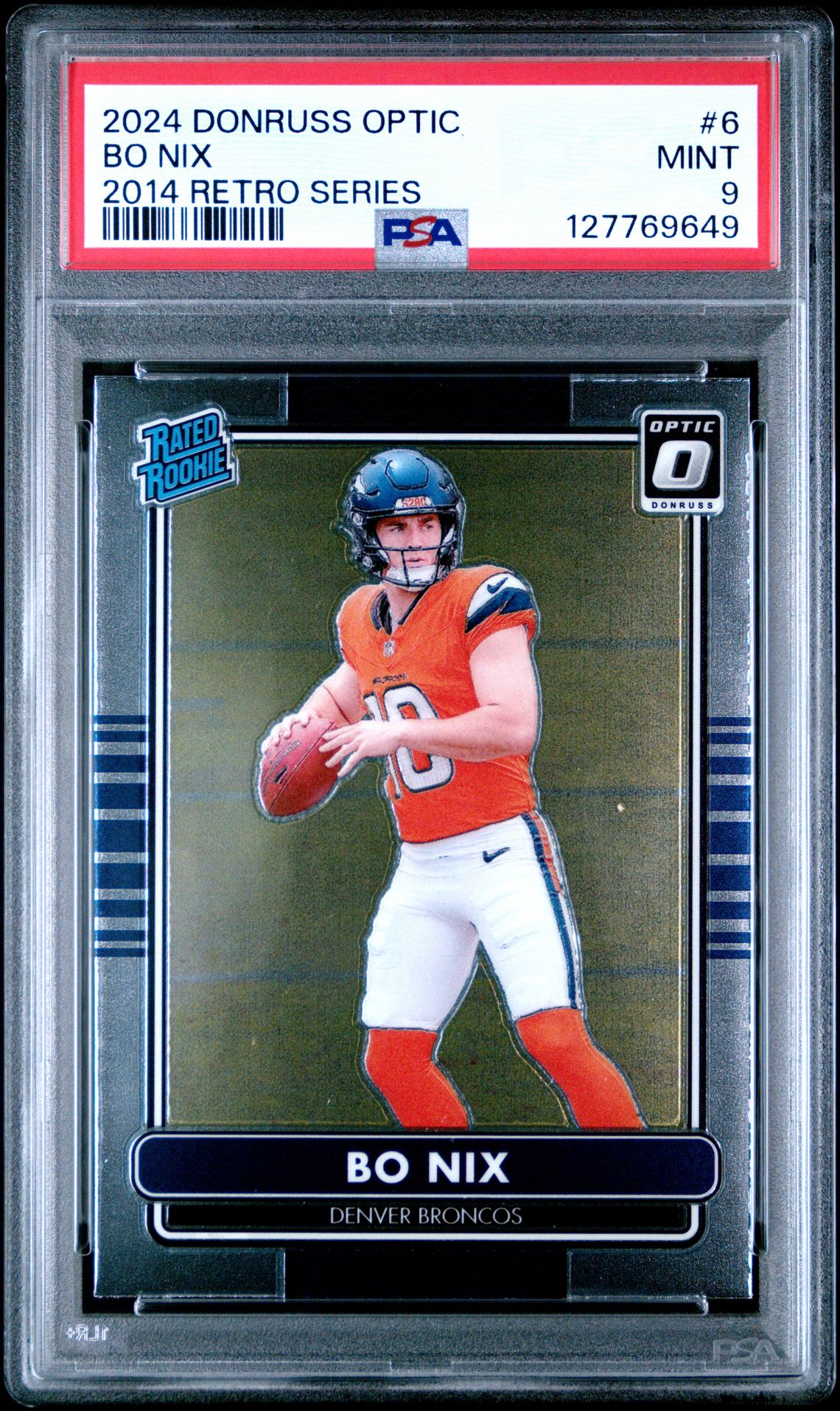 2024 Panini Donruss Optic 2014 Retro Series Bo Nix #6 Mint 9 front