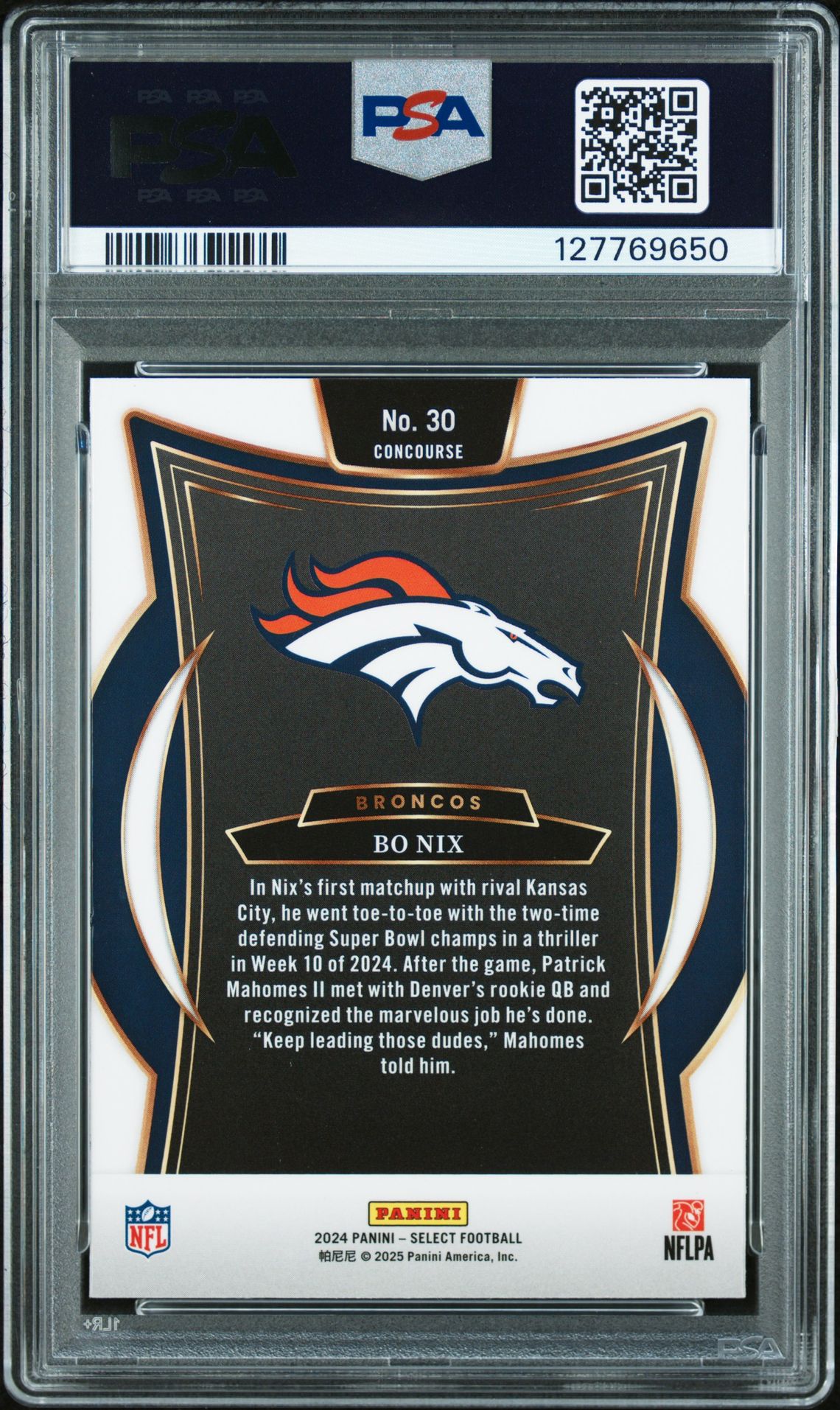 2024 Panini Select Bo Nix #30 Nm-Mt 8 back