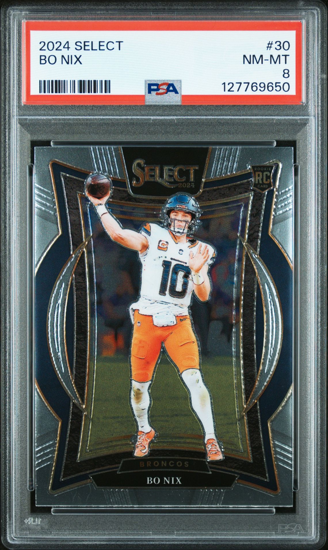 2024 Panini Select Bo Nix #30 Nm-Mt 8 front