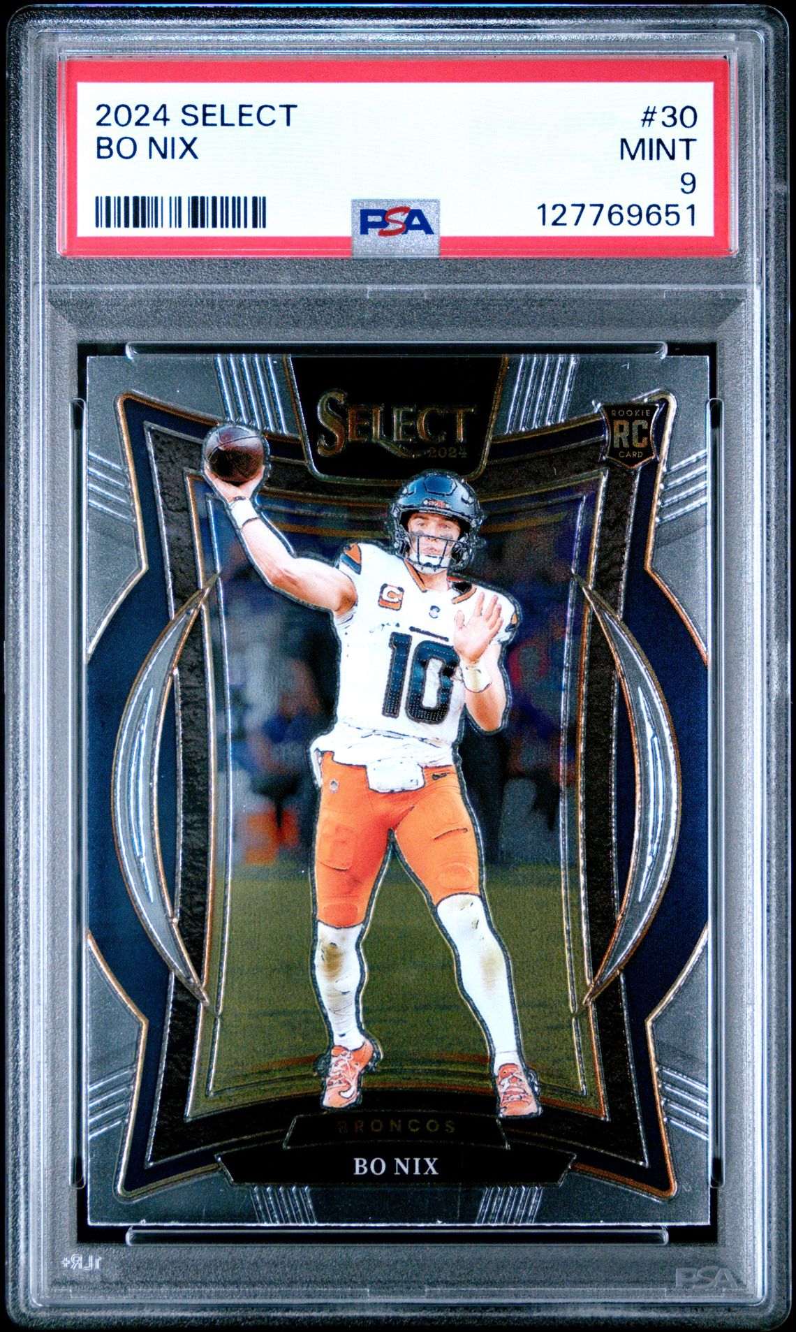 2024 Panini Select Bo Nix #30 Mint 9 front