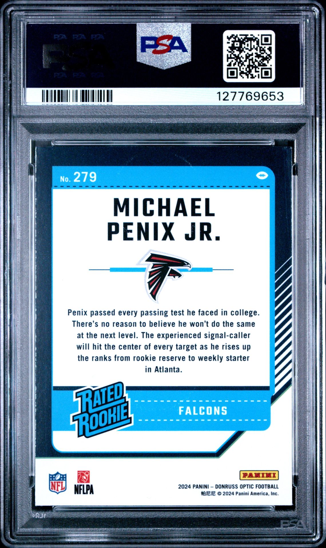 2024 Panini Donruss Optic Michael Penix Jr. #279 Nm 7 back