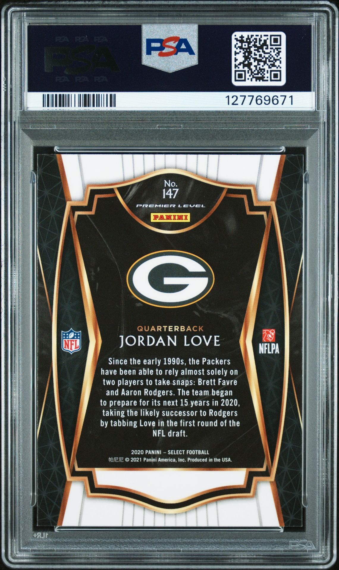 2020 Panini Select Jordan Love #147 Nm-Mt 8 back