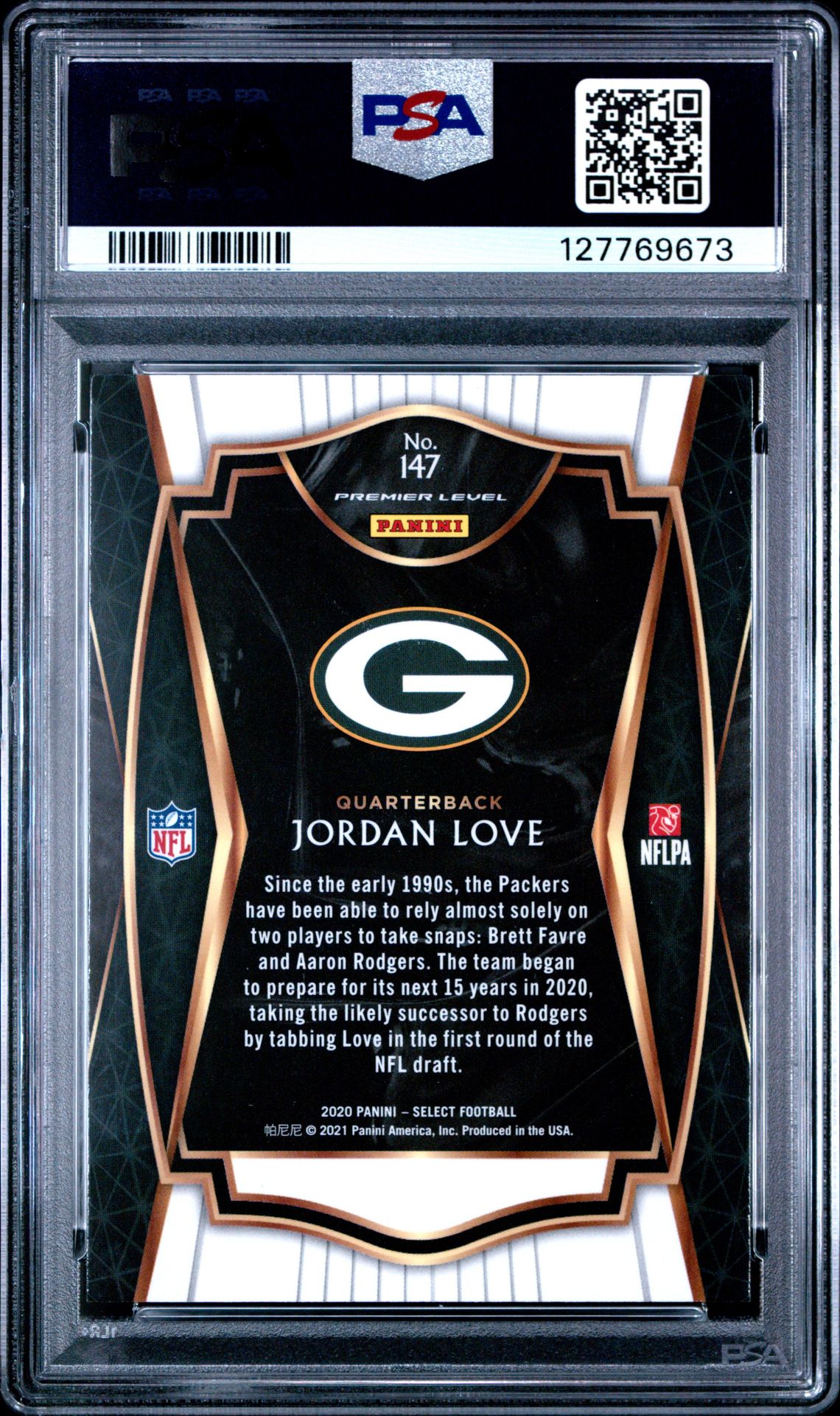 2020 Panini Select Jordan Love #147 Mint 9 back