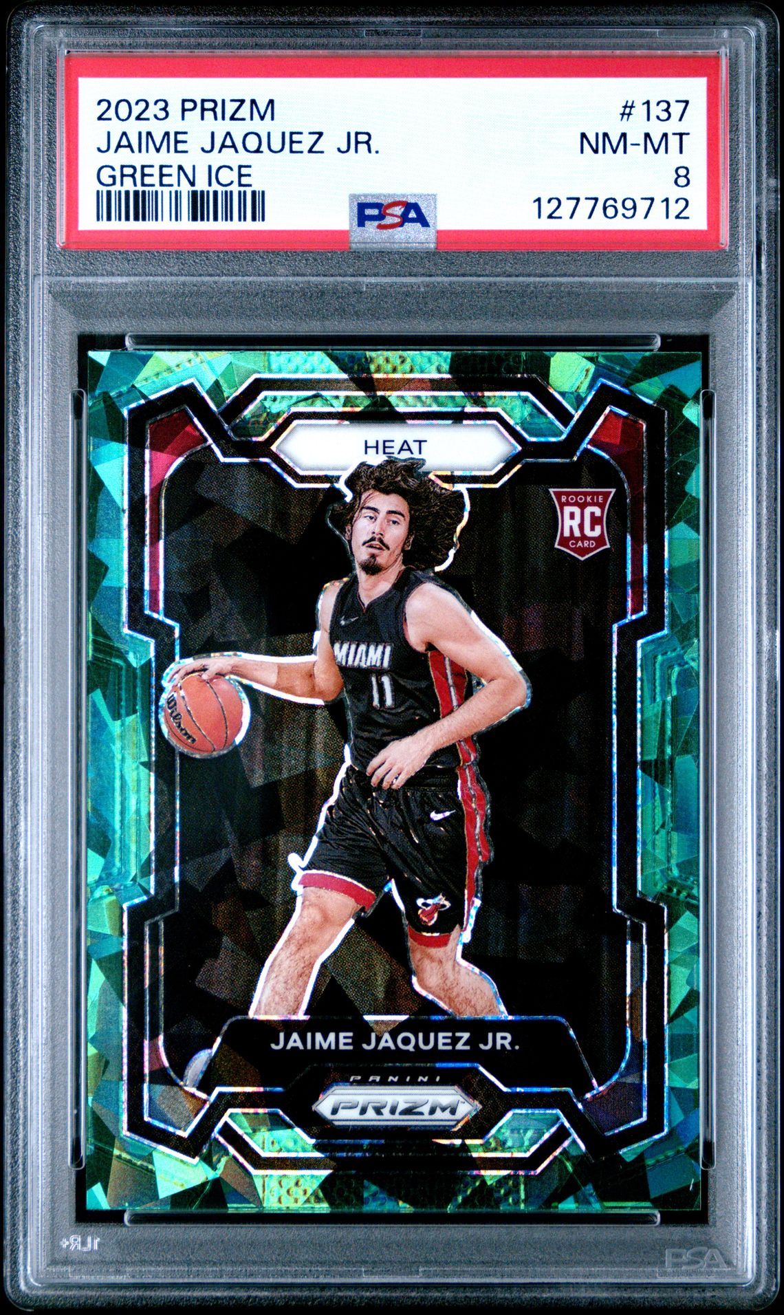 2023 Panini Prizm Jaime Jaquez Jr. #137 (Green Ice) Nm-Mt 8 front