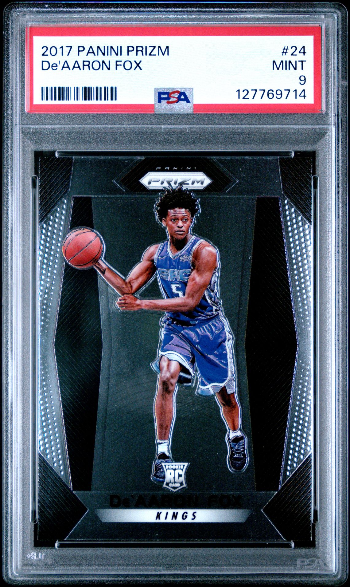 2017 Panini Prizm De'aaron Fox #24 Mint 9 front