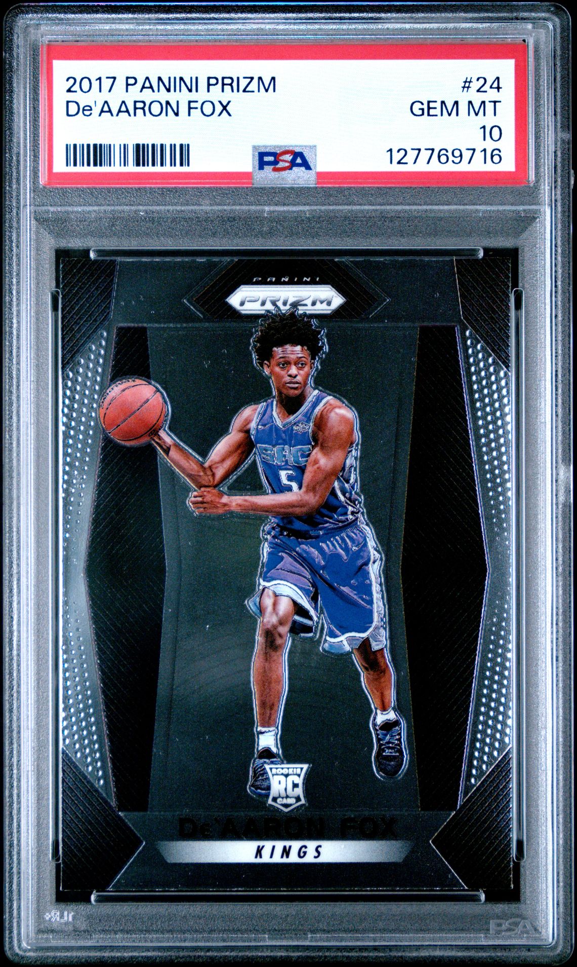 2017 Panini Prizm De'aaron Fox #24 Gem Mt 10 front