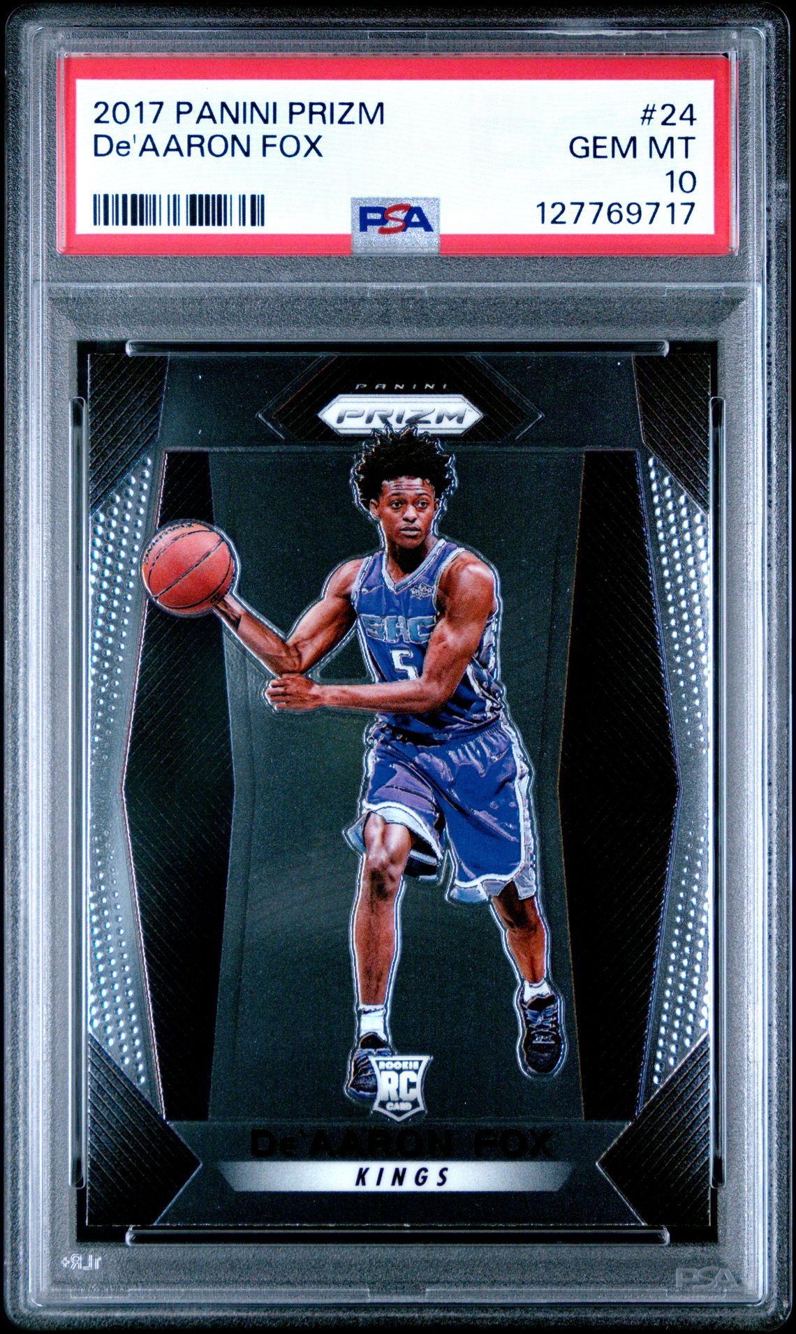 2017 Panini Prizm De'aaron Fox #24 Gem Mt 10 front