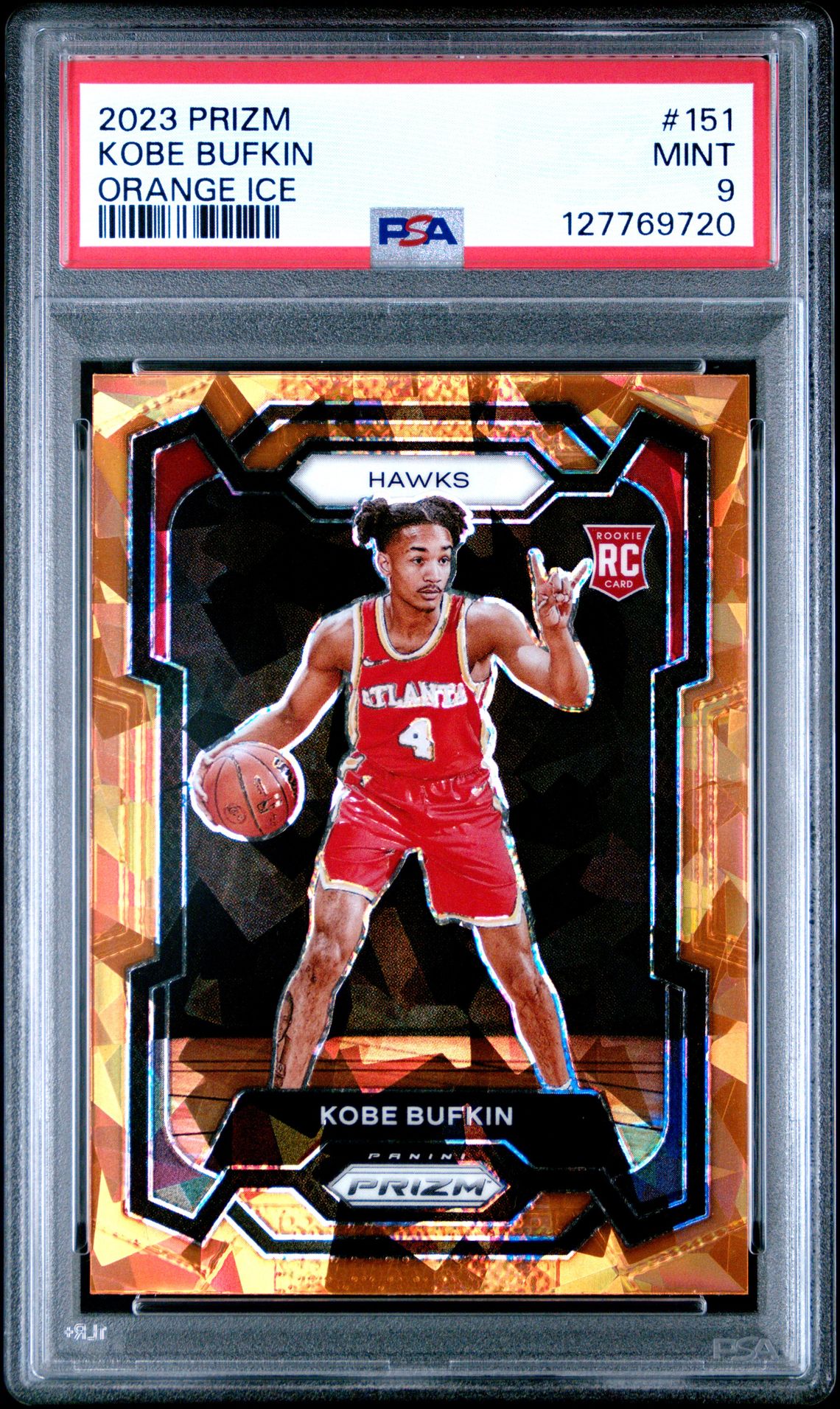 2023 Panini Prizm Kobe Bufkin #151 (Orange Ice) Mint 9 front