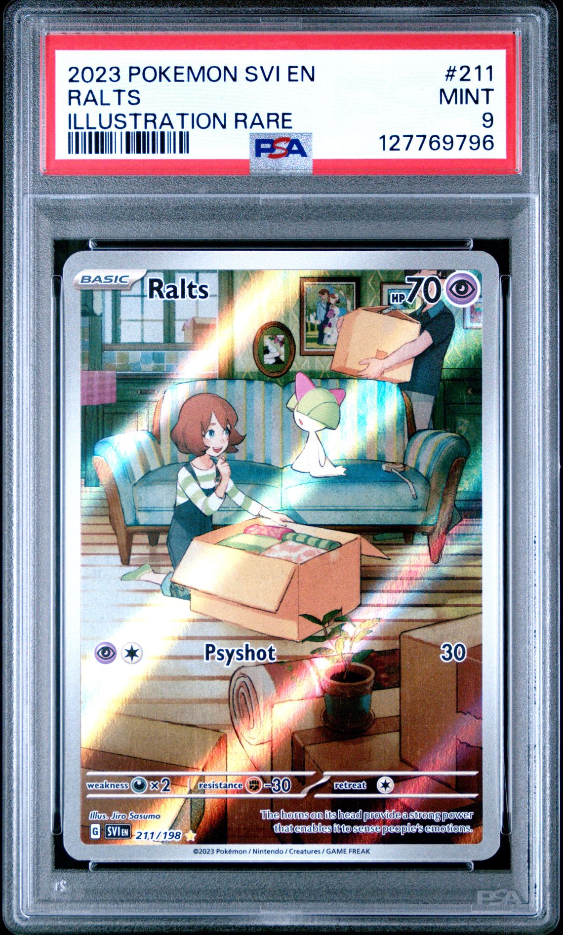 2023 Pokemon Svi En-Scarlet & Violet Ralts #211 (Illustration Rare) Mint 9 front