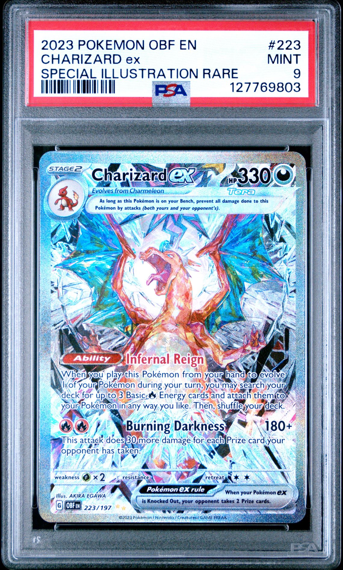 2023 Pokemon Obf En-Obsidian Flames Charizard Ex #223 (Special Illustration Rare) Mint 9 front