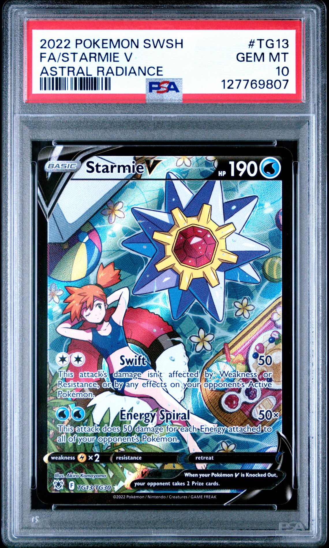 2022 Pokemon Sword & Shield Astral Radiance Fa/Starmie V #Tg13 (Astral Radiance) Gem Mt 10 front