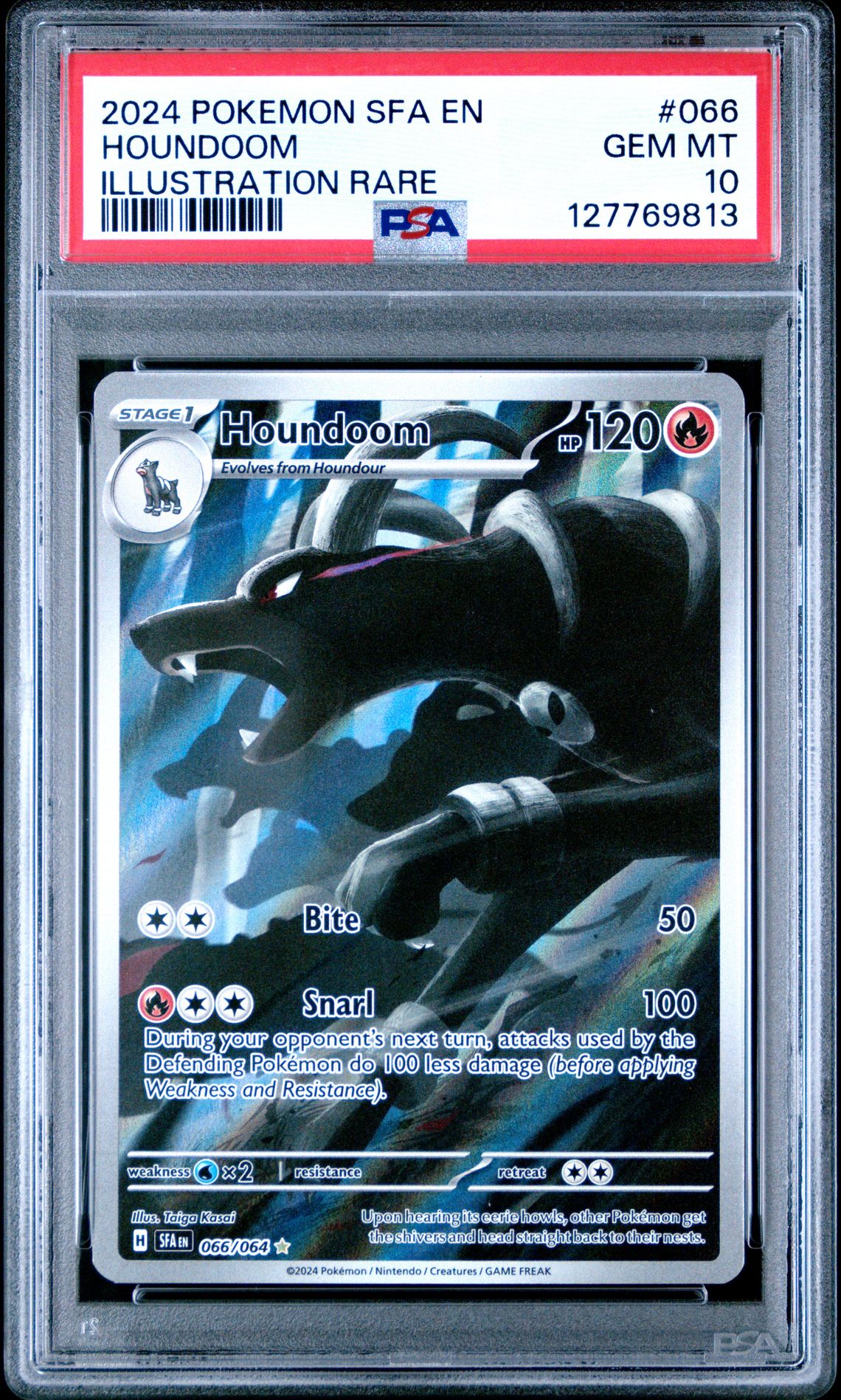 2024 Pokemon Sfa En-Shrouded Fable Houndoom #066 (Illustration Rare) Gem Mt 10 front