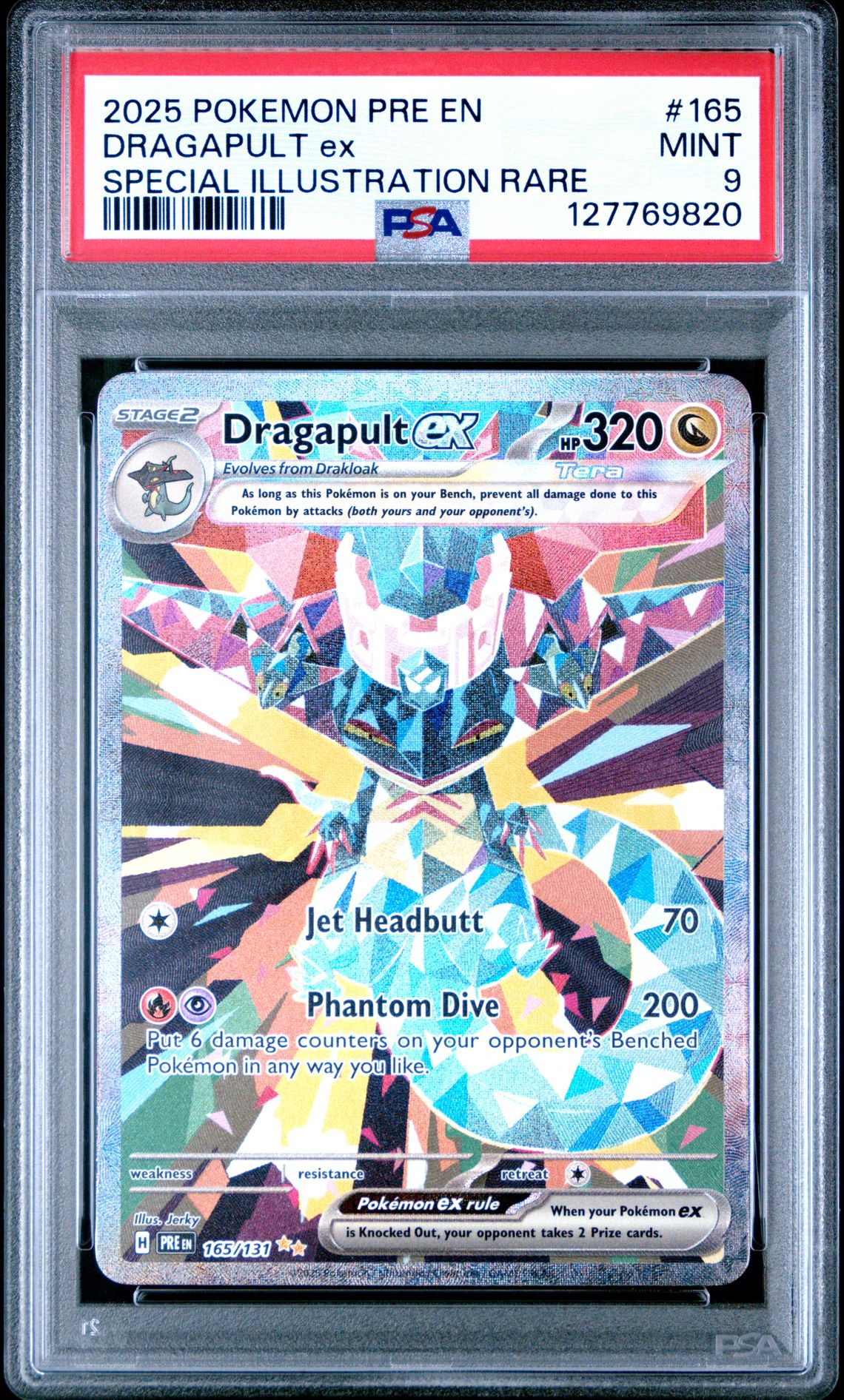 2025 Pokemon Pre En-Prismatic Evolutions Dragapult Ex #165 (Special Illustration Rare) Mint 9 front