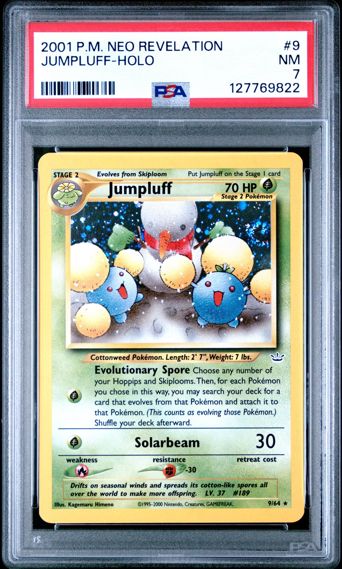 2001 Pokemon Neo Revelation Jumpluff-Holo #9 Nm 7 front