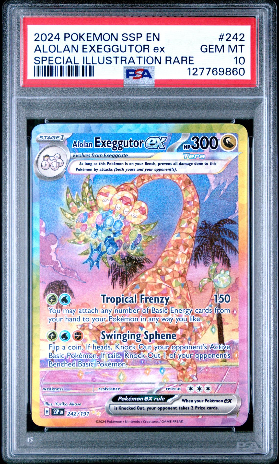 2024 Pokemon Ssp En-Surging Sparks Alolan Exeggutor Ex #242 (Special Illustration Rare) Gem Mt 10 front