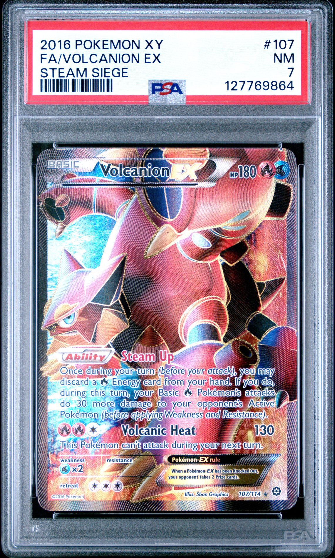 2016 Pokemon Xy Steam Siege Fa/Volcanion Ex #107 (Steam Siege) Nm 7 front