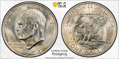 1971-D $1 "Friendly Eagle" FS-901 Type 1 Reverse MS62