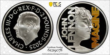 2025 £2 John Lennon-Colorized Music Legends PR70DCAM