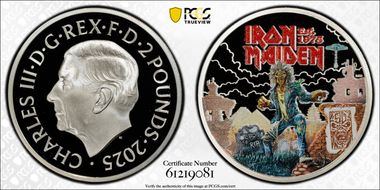 2025 £2 Iron Maiden Colorized PR70DCAM