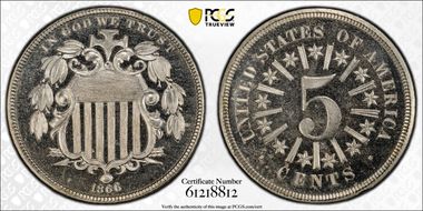 1866 5C Rays PR66CAM