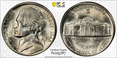 1945-S 5C MS66FS
