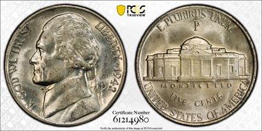 1942-P/P 5C Silver, RPM, FS-501 MS64
