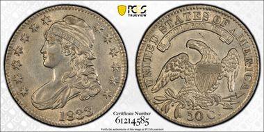 1833 50C AU53