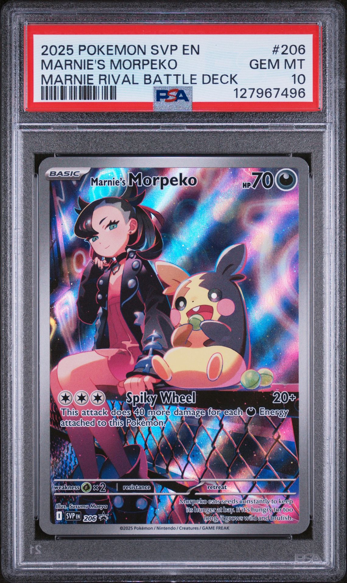 2025 Pokemon POKEMON SVP EN-SV BLACK STAR PROMO MARNIE RIVAL BATTLE DECK #206 Marnie's Morpeko front