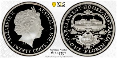 1998 20C 1910 Florin Silver PR70DCAM