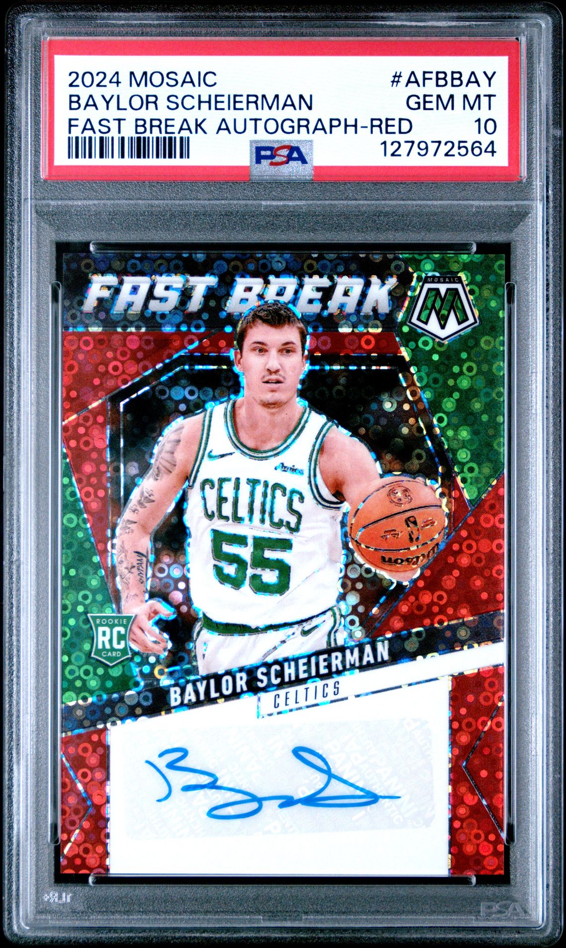 2024 Panini PANINI MOSAIC FAST BREAK AUTOGRAPHS RED #AFBBAY Baylor Scheierman front