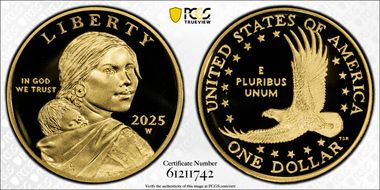 2025-W SAC$1 25th Anniversary .9999 Au PR70DCAM