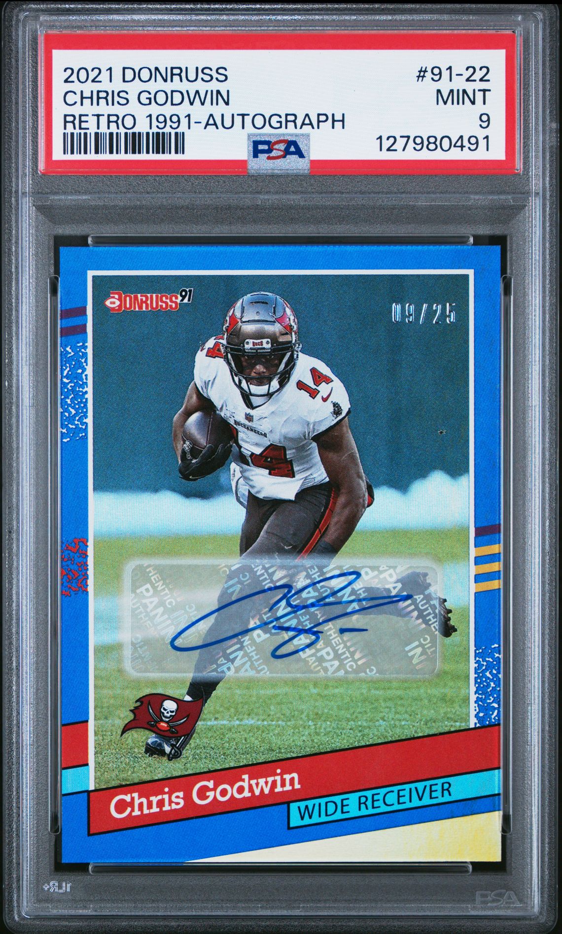 2021 Panini Donruss Retro 1991 Chris Godwin #91-22 (Retro 1991-Autograph) Mint 9 front