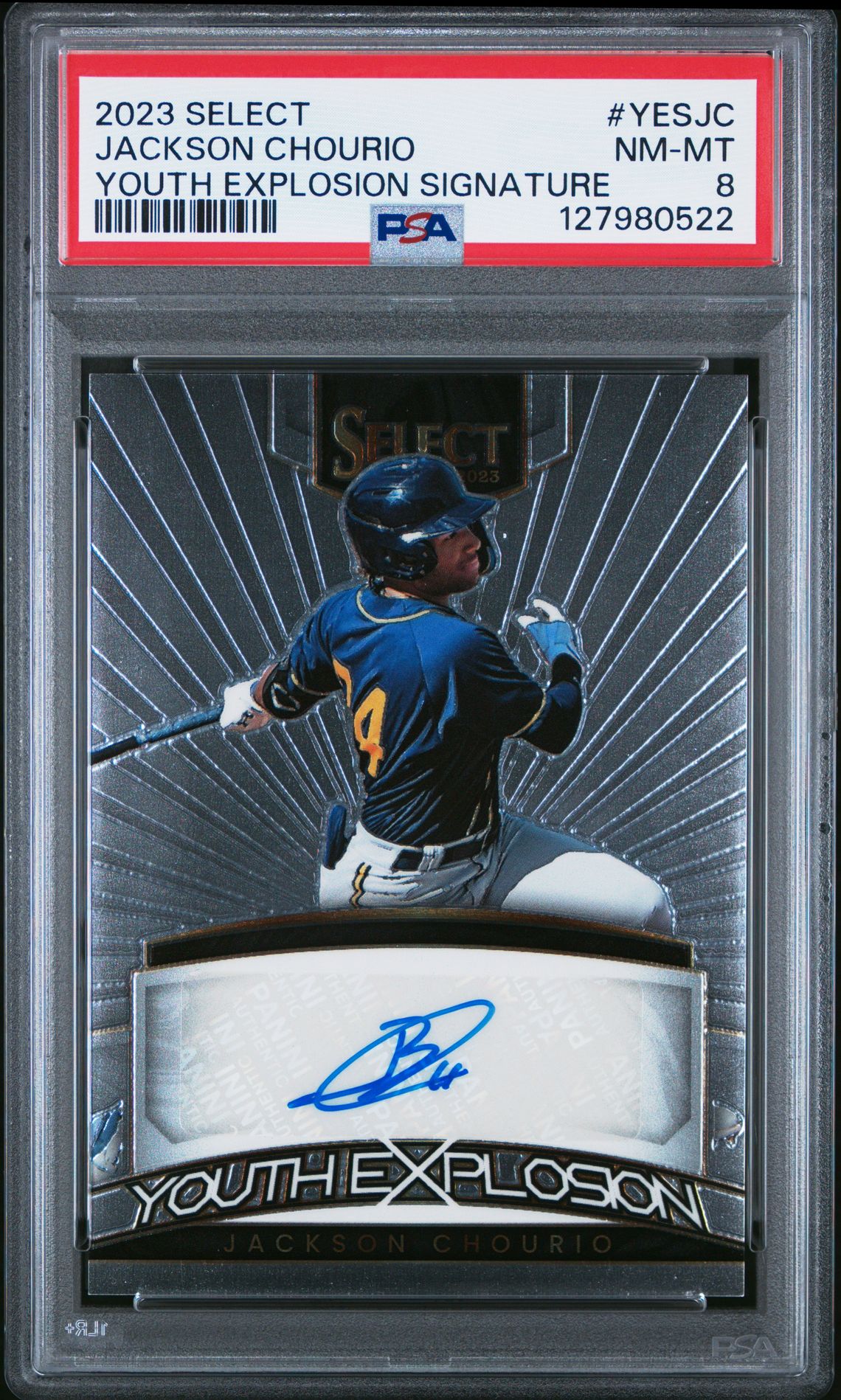 2023 Panini Select Youth Explosion Signature Jackson Chourio #Yesjc Nm-Mt 8 front