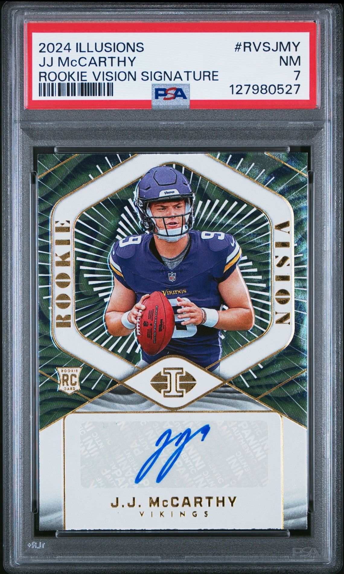 2024 Panini Illusions Rookie Vision Signatures Jj Mccarthy #Rvsjmy Nm 7 front