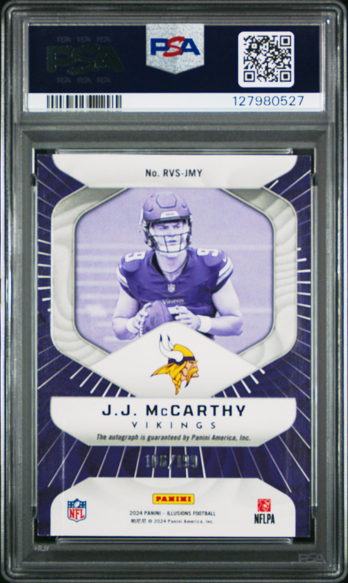 2024 Panini Illusions Rookie Vision Signatures Jj Mccarthy #Rvsjmy Nm 7 back
