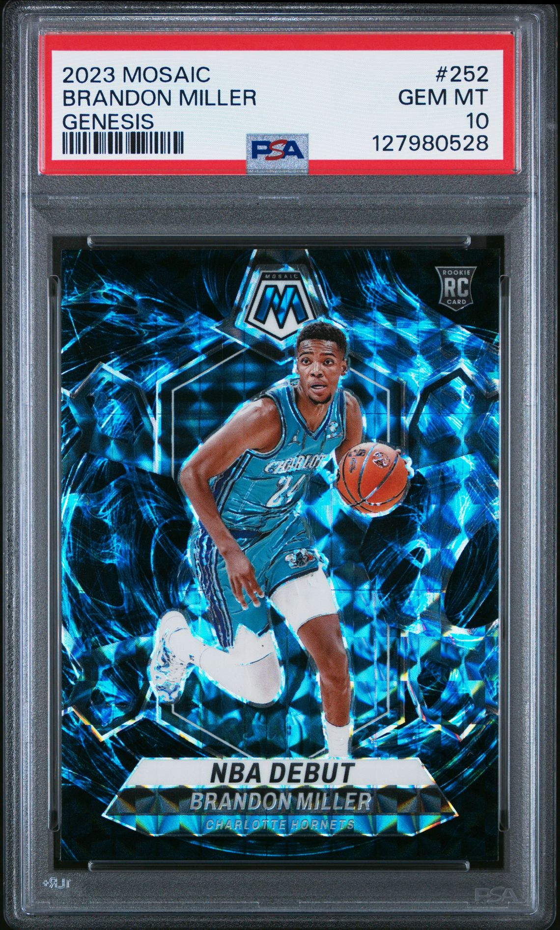 2023 Panini Mosaic Brandon Miller #252 (Genesis) Gem Mt 10 front